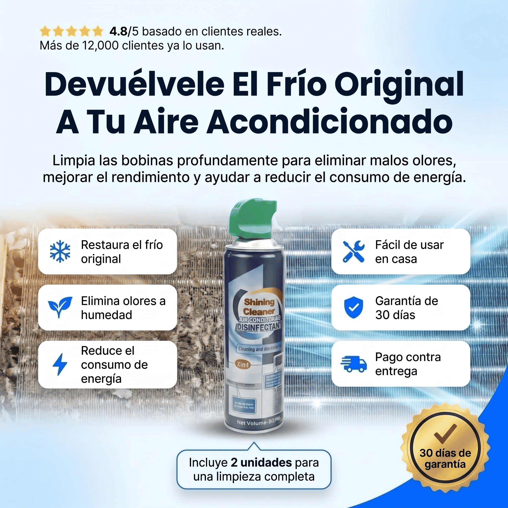 Polarix™ — Limpiador Profesional de Bobinas para Restaurar el Frío de Tu Aire Acondicionado
