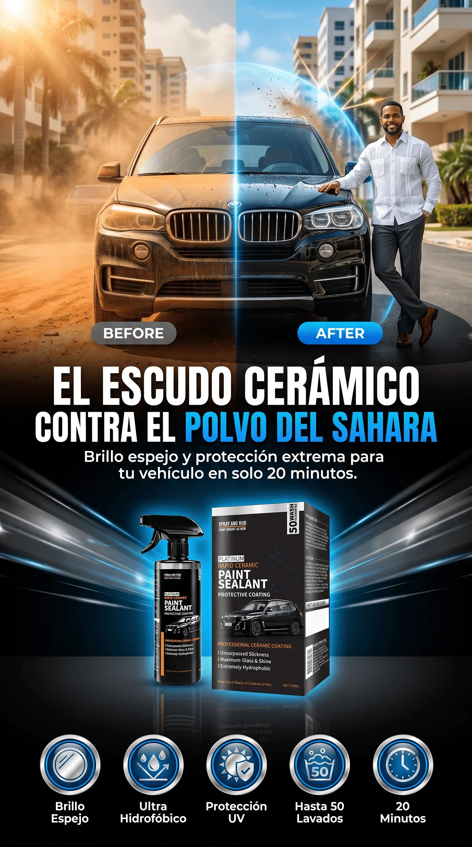 AeroShield Ceramic™ Escudo Cerámico Contra el Polvo del Sahara
