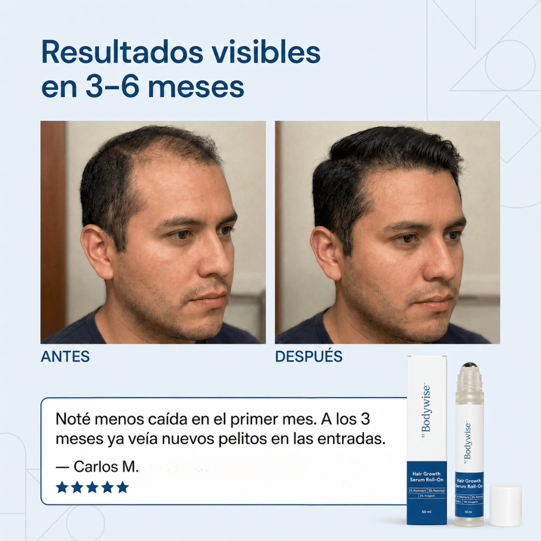 Be Bodywise™ — Suero Roll-On Para Detener La Caída Del Cabello 2x1