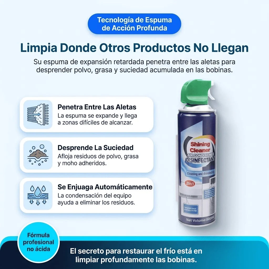 Polarix™ — Limpiador Profesional de Bobinas para Restaurar el Frío de Tu Aire Acondicionado