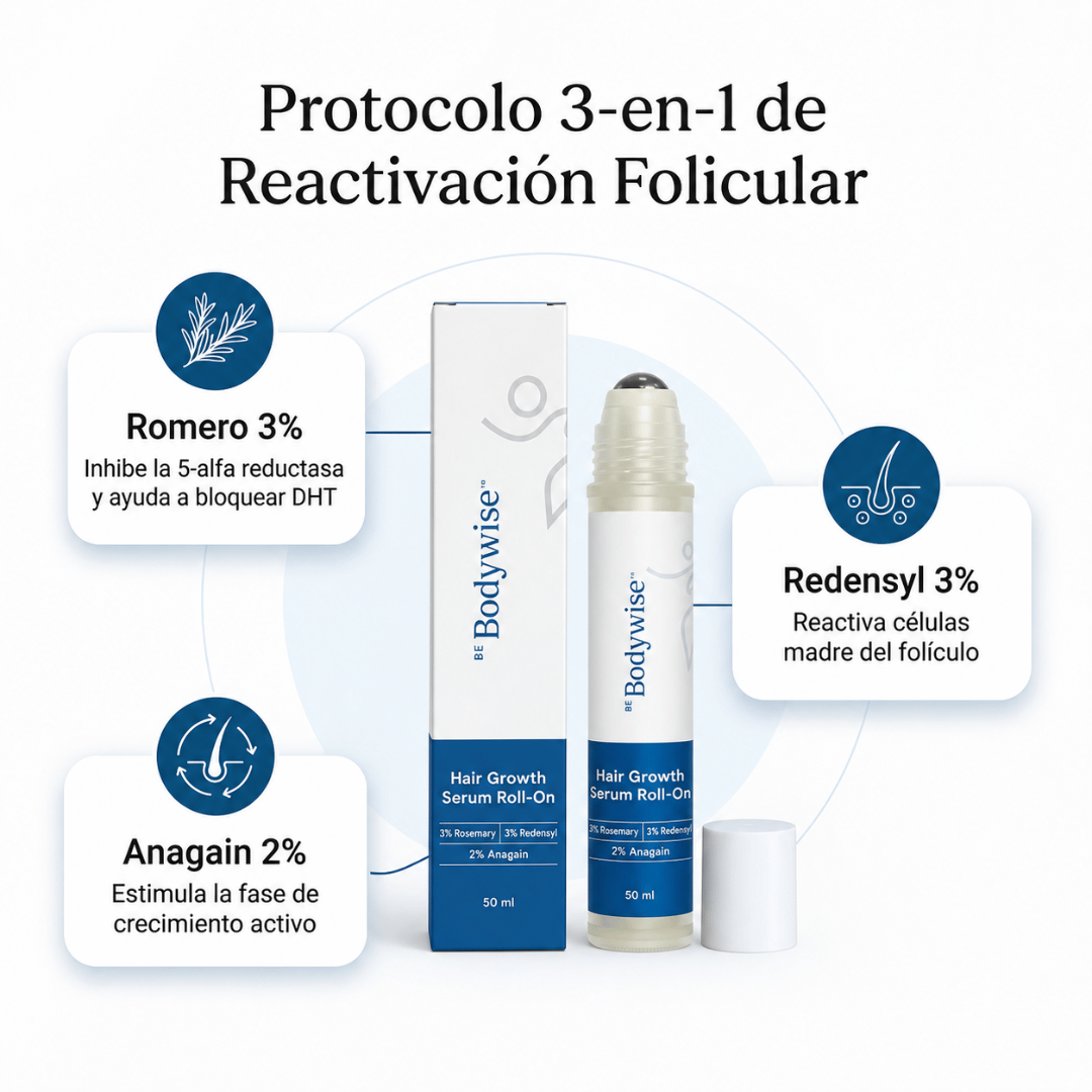 Be Bodywise™ — Suero Roll-On Para Detener La Caída Del Cabello 2x1